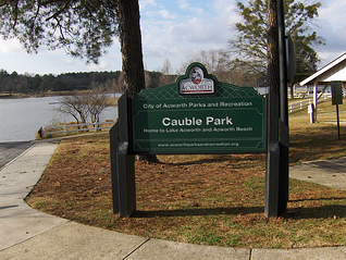 Routed HDPE Park Sign with Plastic Lumber