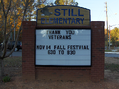 Brick Monument with Readerboard and Sandblasted