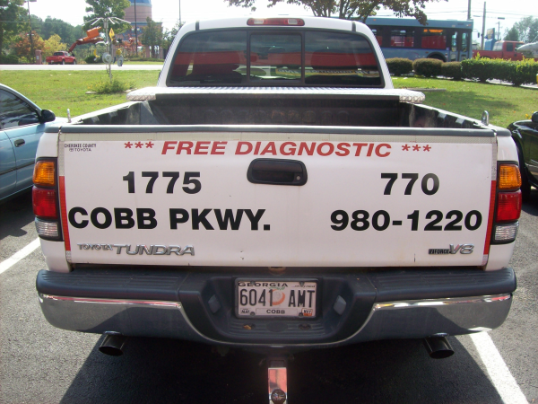 Boring Plain Truck Back Lettering