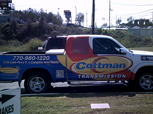 Cottman Transmission Partial Truck Wrap