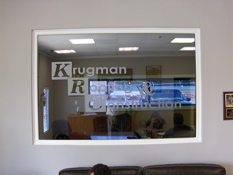 Etched Glass on Lobby Window