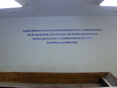 Company Mission Statement on Wall