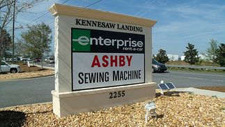 Monument Sign with Solar Lighting Panels