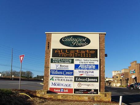 Monument Pylon Sign with Changeable Tenant Panels