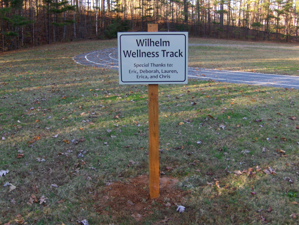 School Track Dedication Sign