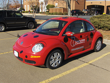 VW Beetle with Eyelashes