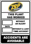 Zep Lost Time Accident Safety Sign