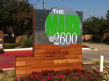 Cedar & Aluminum Apartment Entrance Sign