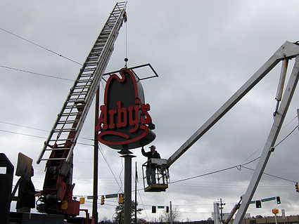 Arby's Pylon Sign Installation