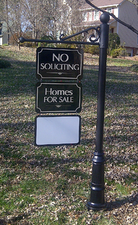 Neighborhood No Soliciting Post Sign