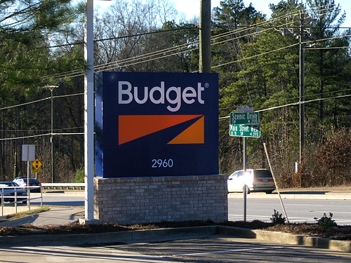 Internally Lighted Monument Sign with Brick Base - Budget