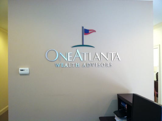 3-D-Reception-Sign, logo sign 3-D