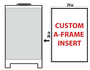 Custom A-frame sidewalk sign inserts designed and ordered online
