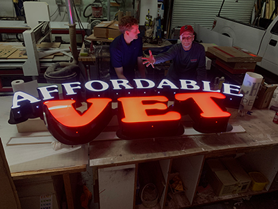 Affordable-Vet-lighted-fabricated-sign