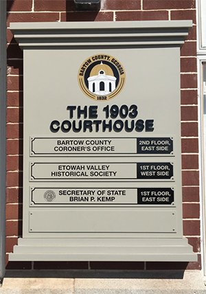 Bartow County - Gold Dome - 1906 Courthouse - Aluminum Sign with Panels