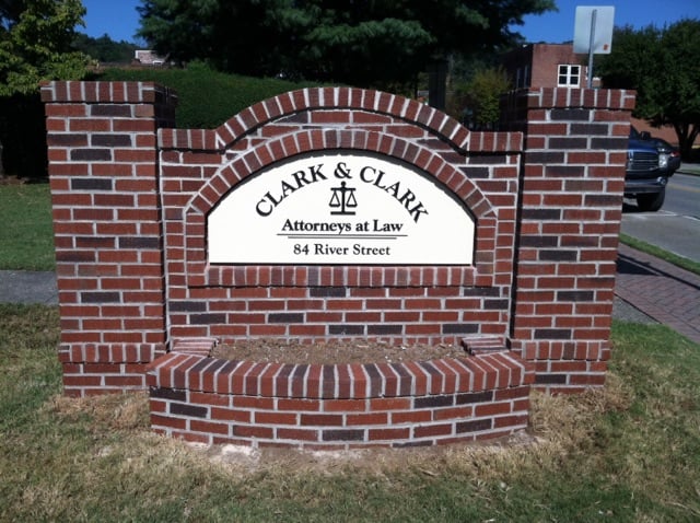Brick-Monument-Sign-with-Planter, lawyer sign, legal practice sign