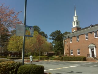 Double Pole Banner - Church Parking Lot