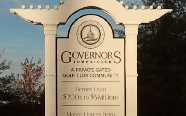 Community For Sale Sign in Wood Frame