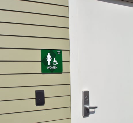 ADA_Tactile_Braille_Womens_Bathroom_Sign, pictogram sign, braille sign, tactile letter sign