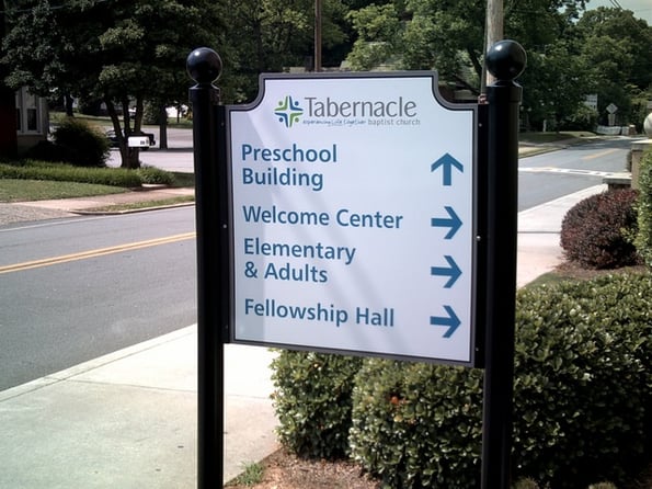 Exterior Wayfinding Signs for Churches in Atlanta