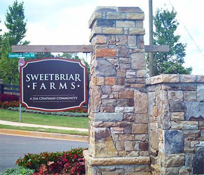 GA Landscape - Sweet Briar Farms - Routed PVC Hanging Sign