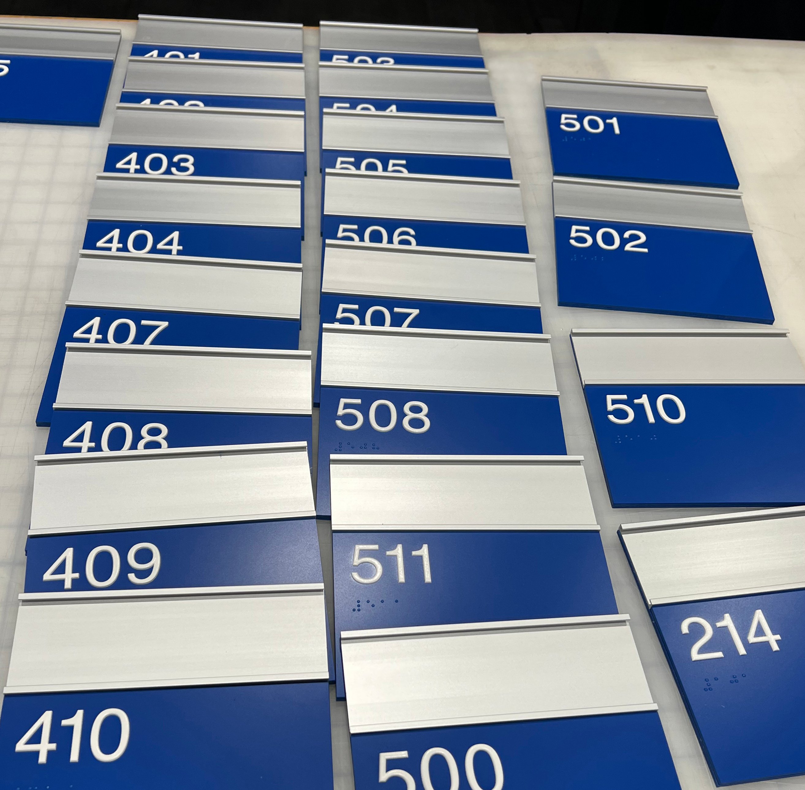 Lewis Elementary ADA Signs, ADA School Room Number Signs with Slot for Teacher Names