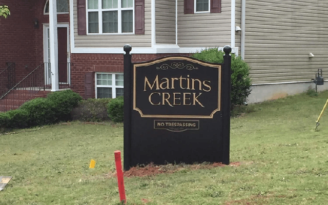 Metal Neighborhood Entrance Sign