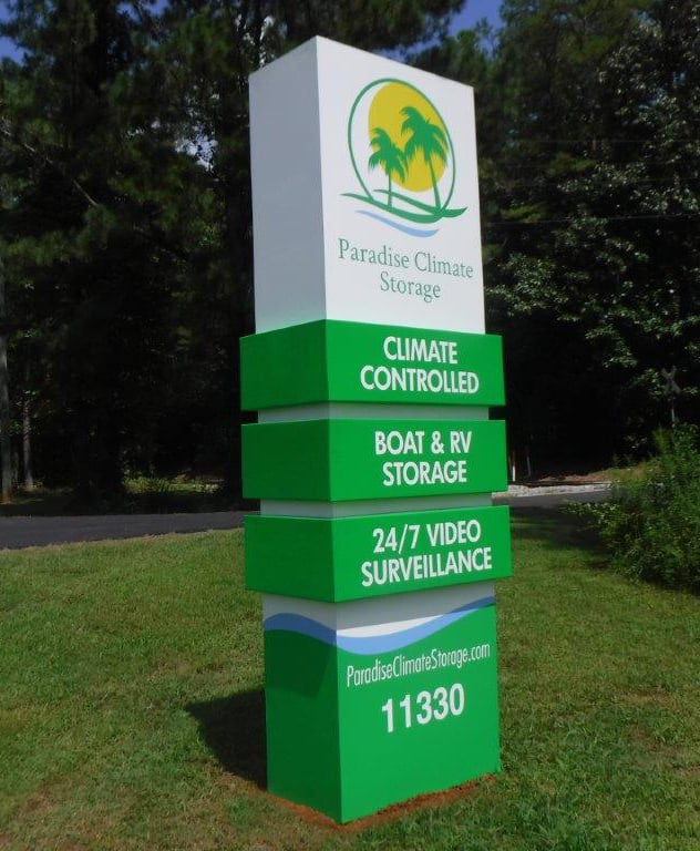 Pardise Climate Storage Monument - Painted & Vinyled Aluminum Cabinet Sign (3)