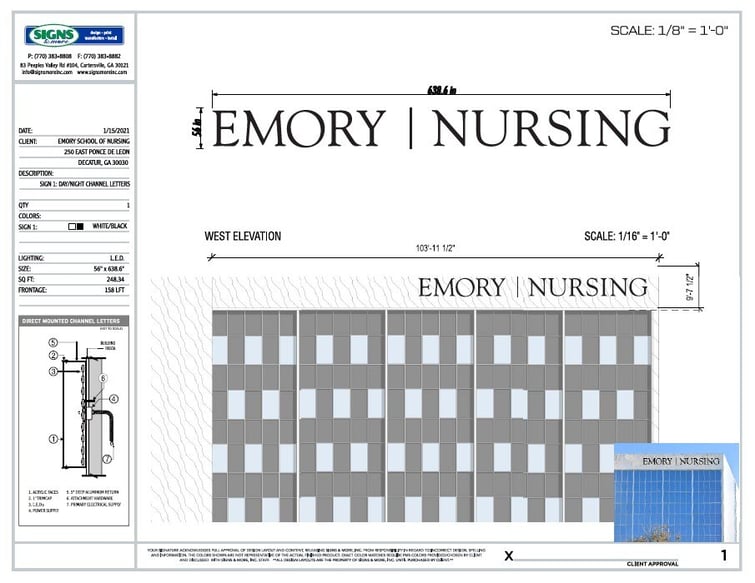 Proof Emory Nursing Channel Letters