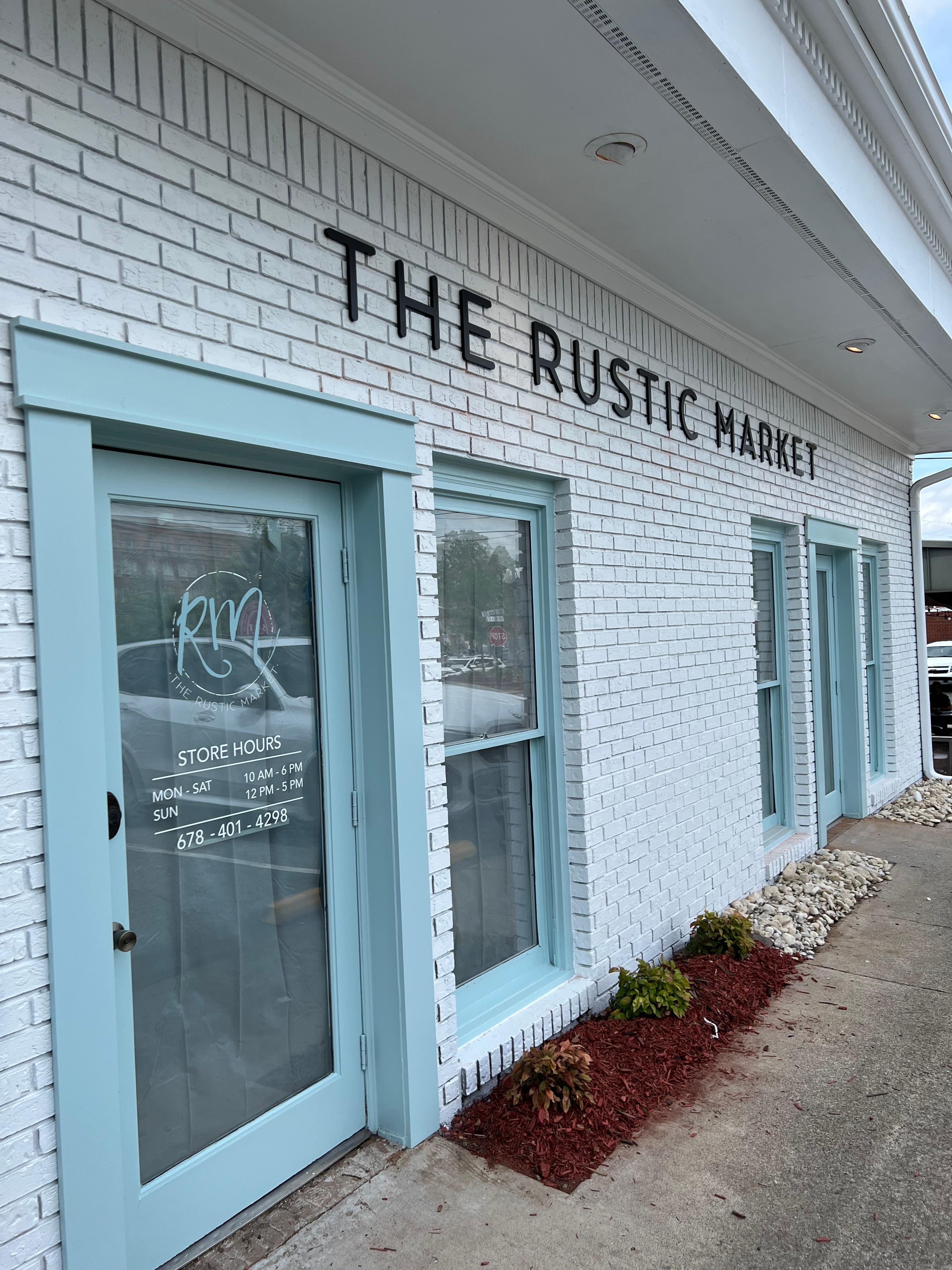 Rustic Market - Dimensional Letter Building Sign - Door Decals  - Woodstock 2