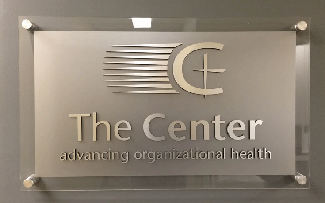 Standoff Sign with Etch VinylBackground