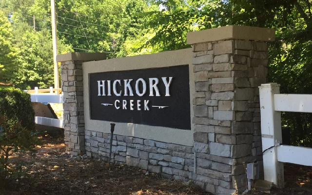 Stone Subdivision Entrance Sign with 3-D Letters