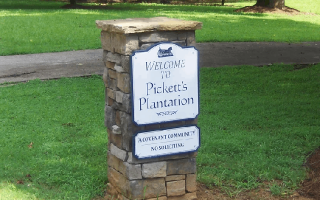 Stone Welcome Sign