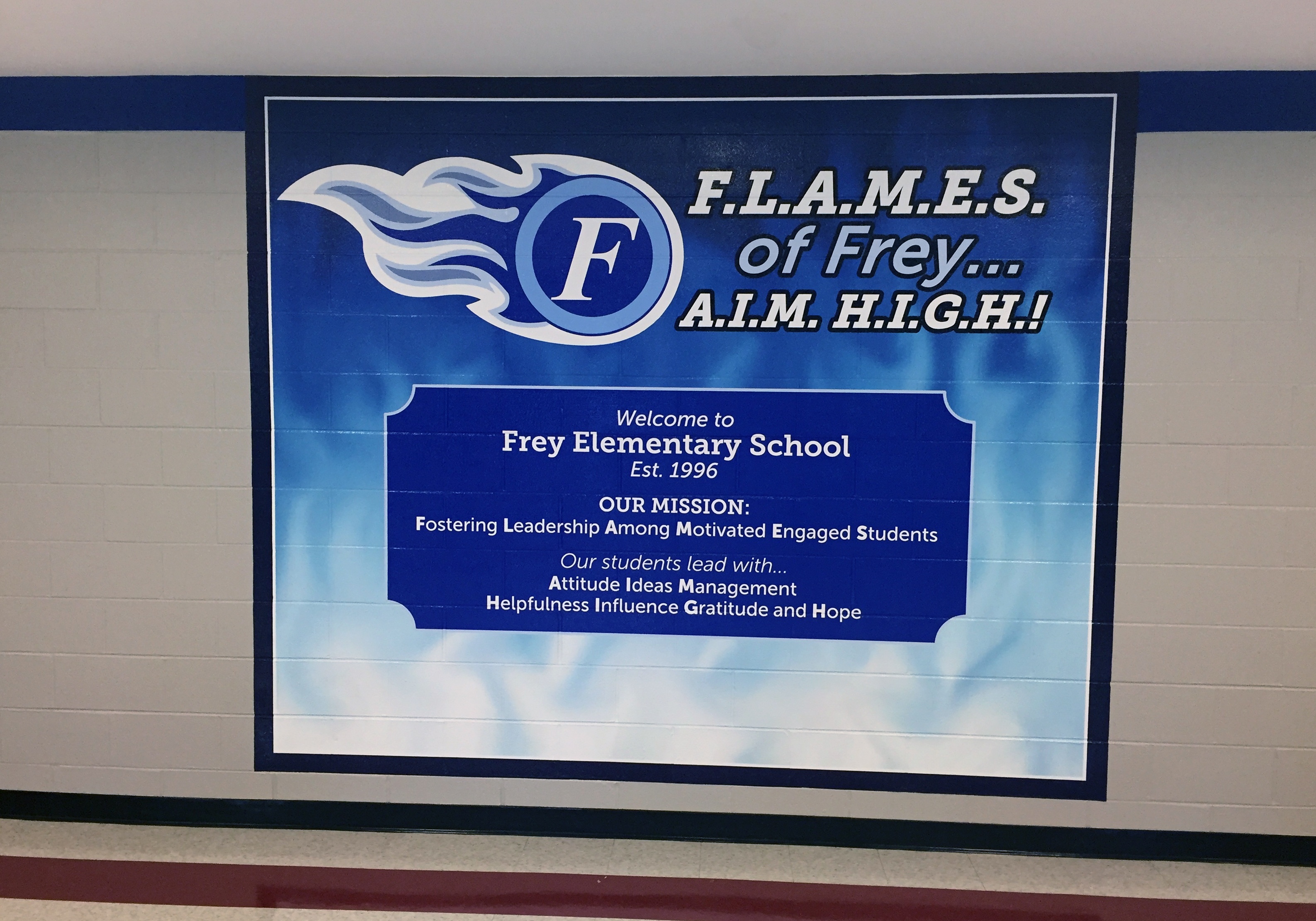 Wall-Wrap-Concrete-Block-School-Lobby, wrap on brick, wall wrap on concrete block