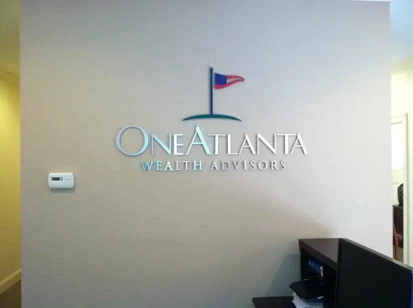 Color and Brushed Aluminum Reception Sign