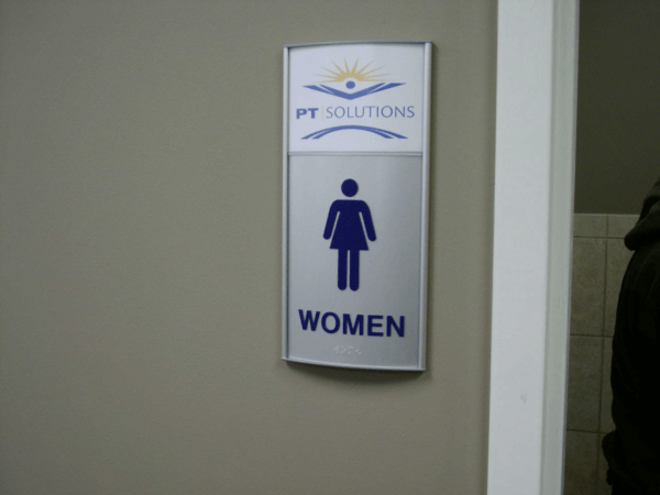 Custom ADA Braille Restroom Sign with Logo