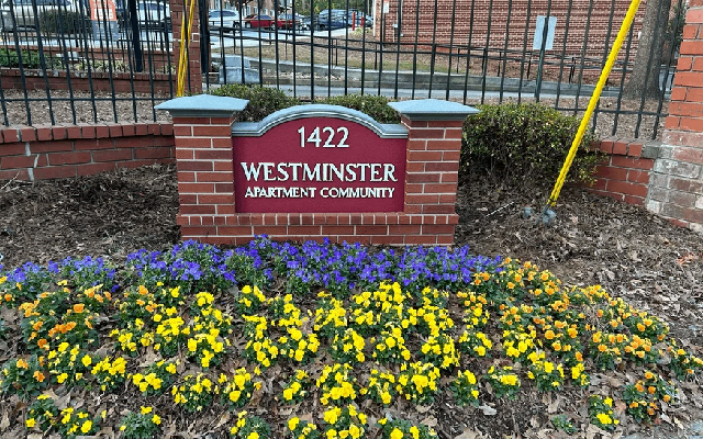 Apartment Entrance Monument Sign - Faux Stucco