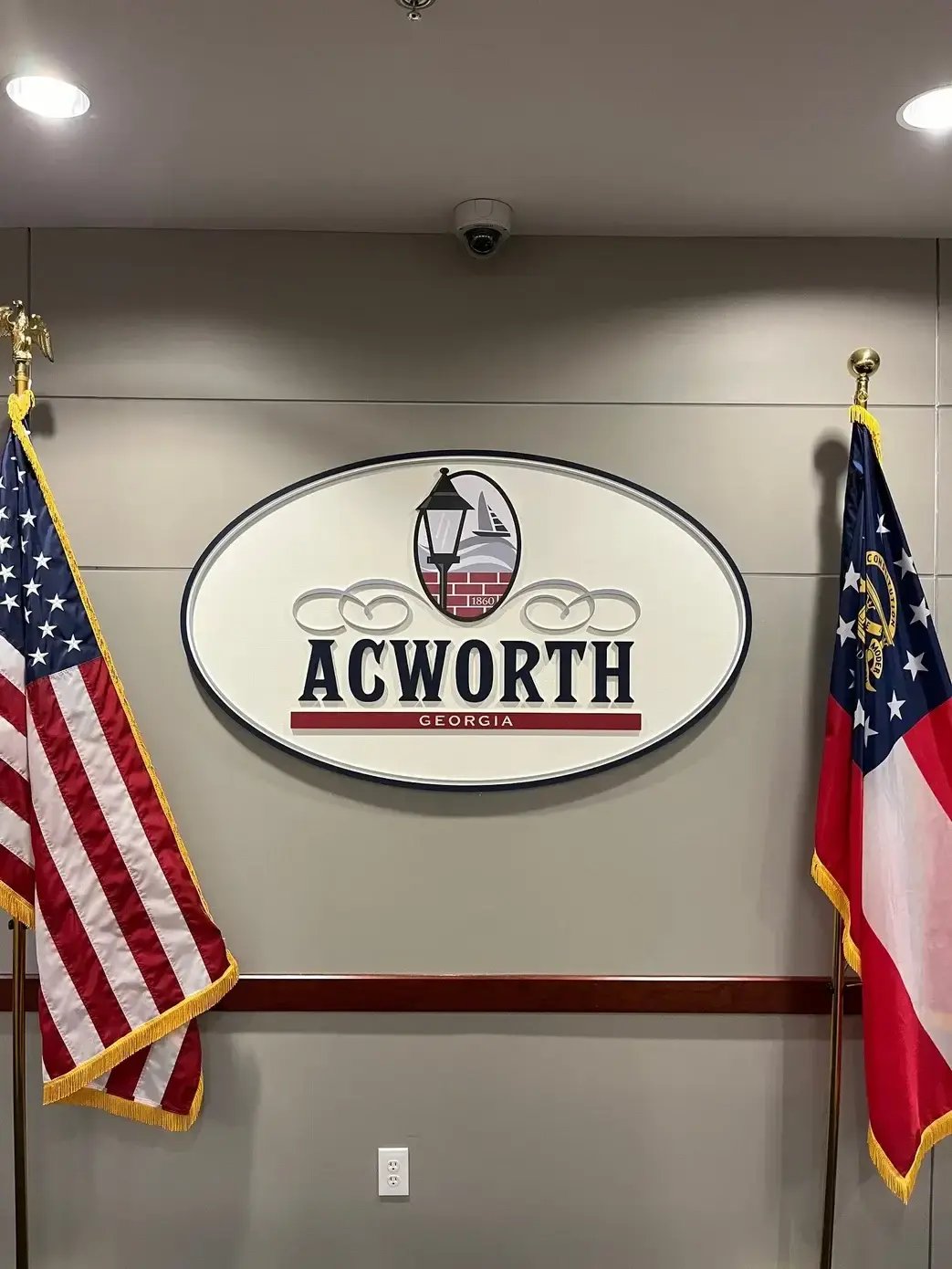 City of Acworth Routed Seal in Meeting Room