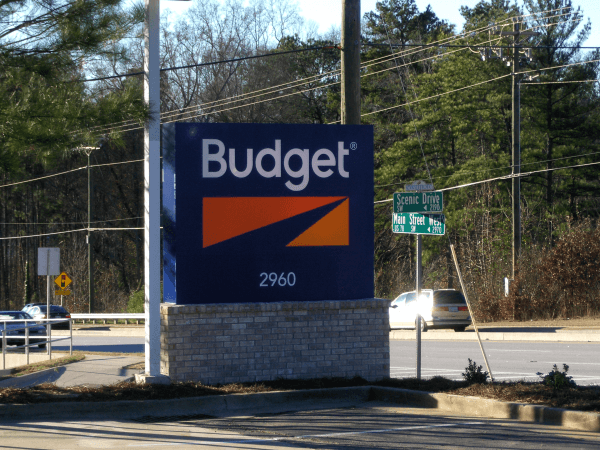 Lighted Monument Sign with Brick Base