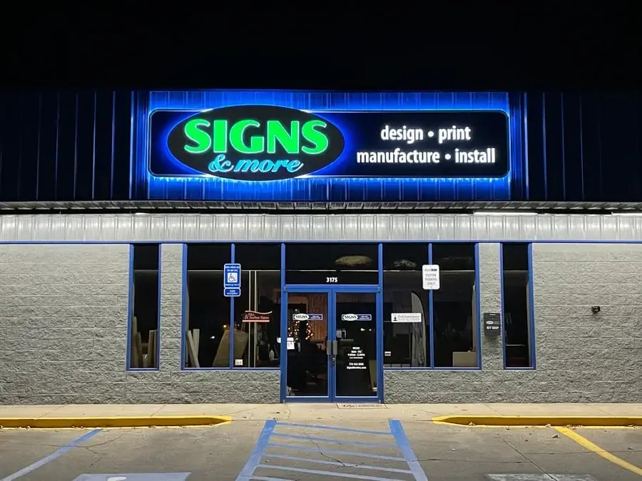 Halo-Lighted, Push-Thru Box Sign