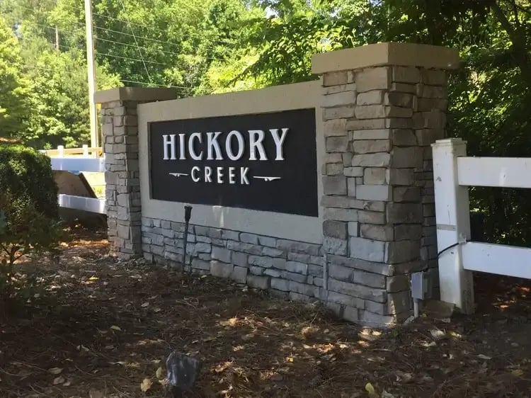 Stone Subdivision Entrance Sign with 3-D Letters