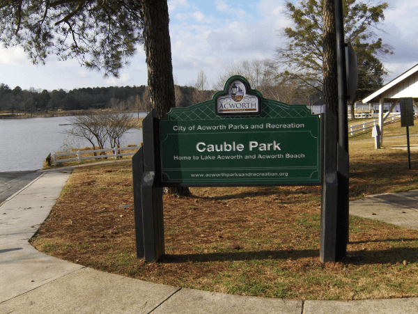 Routed HDPE Park Sign with Plastic Wood Posts