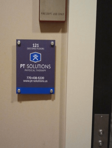 Elevator Sign with Standoffs