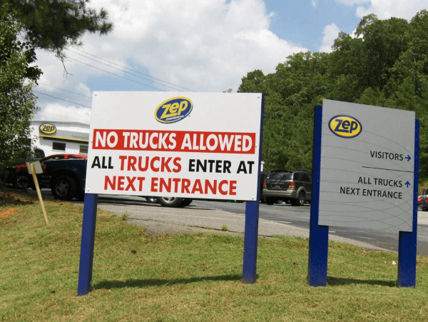 Plant Directional Sign - No Trucks Allowed