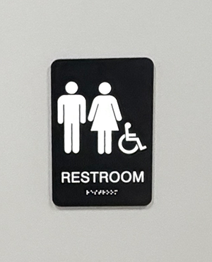 accessible ADA compliant tactical braille restroom signage in Peachtree Corners, GA