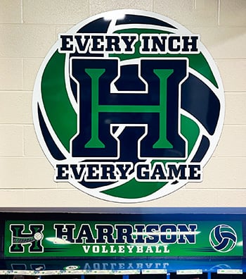 Harrison High School Volleyball team lockerroom signage by Signs and More