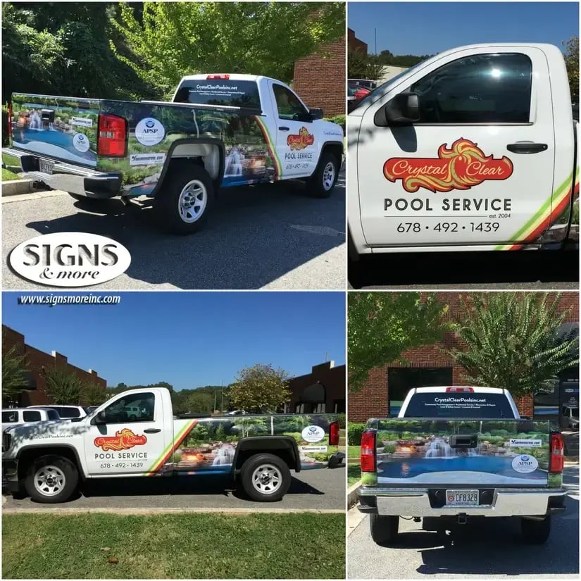 Crystal Clear Pools Partial Truck Wrap