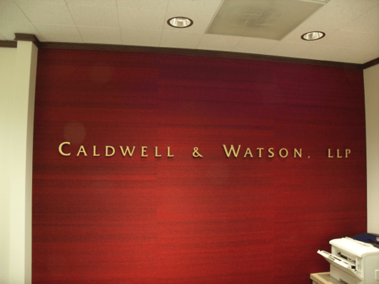 lobby-sign-cast-metal-letters, 3-D Metal Lobby Sign Lawyer