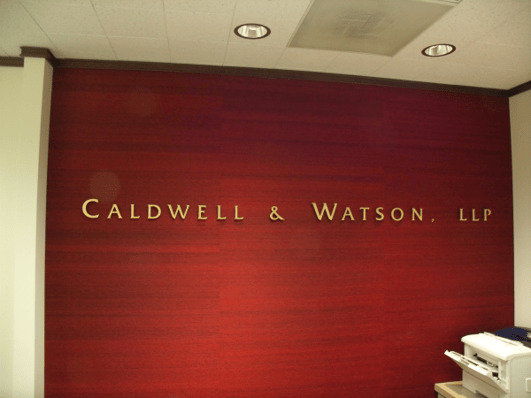 lobby-sign-cast-metal-letters, 3-D Metal Lobby Sign Lawyer