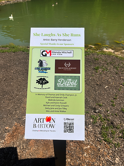 artwork interpretive informational signage in a park for Bartow County Art in Bartow